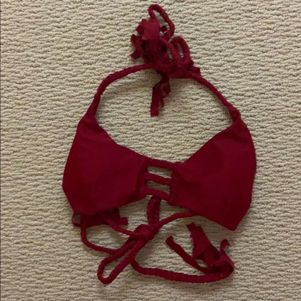 red braided bikini top